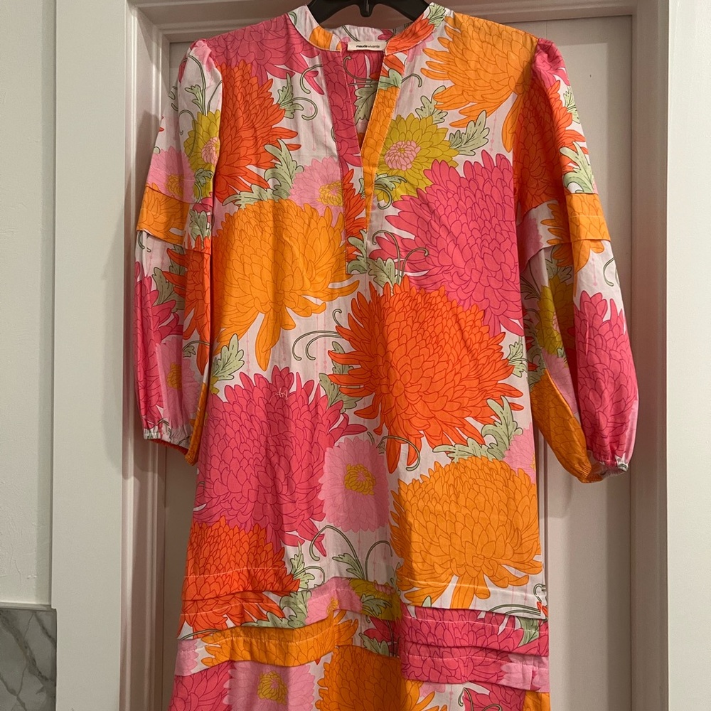Floral Pink and Orange Dress